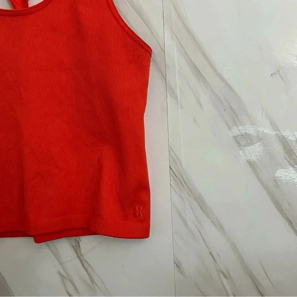 Sweaty Betty Spring Seamless Tank Top Size 12 Twist Back Detail Resort Red - Picture 6 of 6